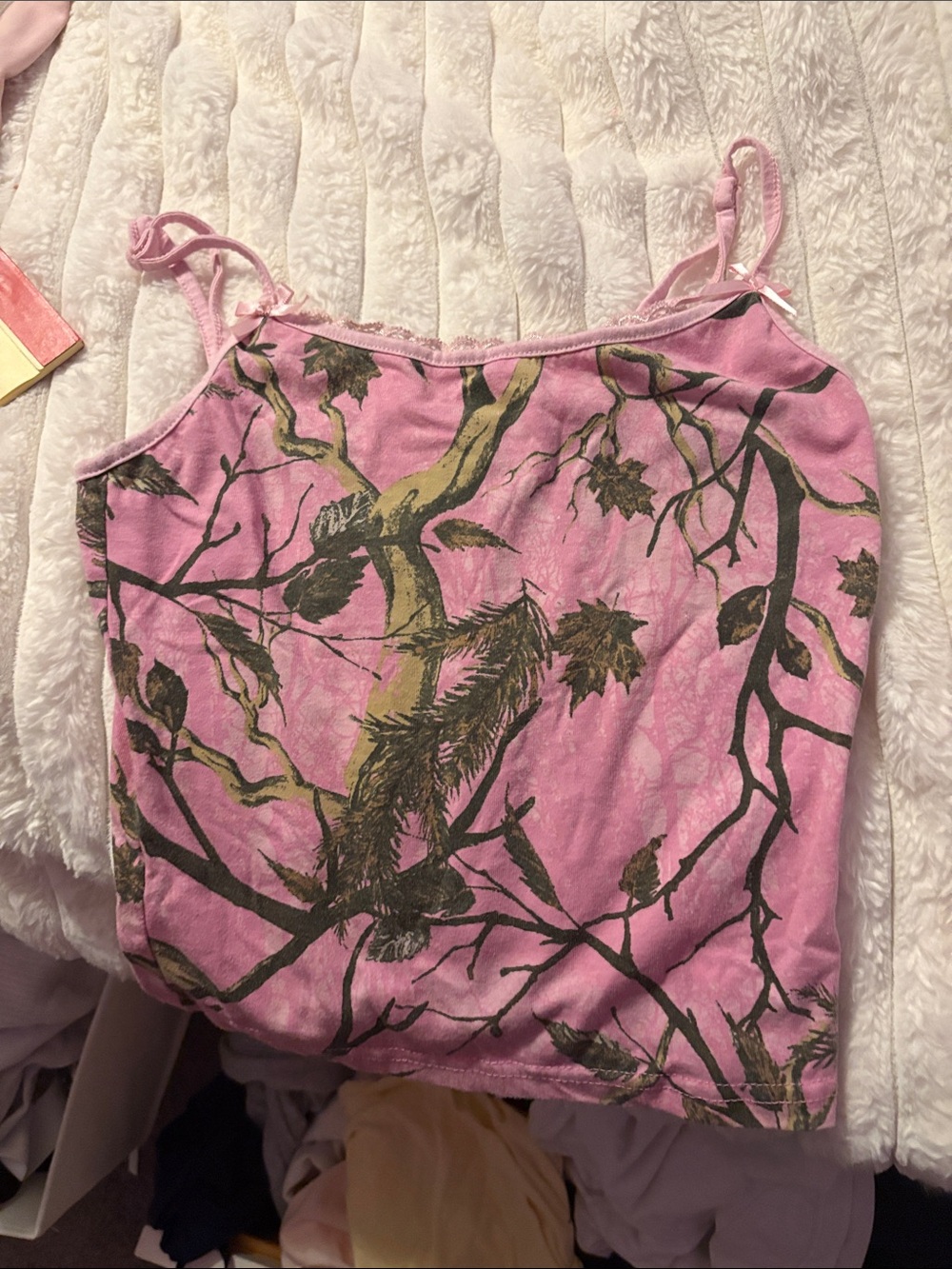 Pink Camo-Print Spaghetti Strap Tank Top - Women